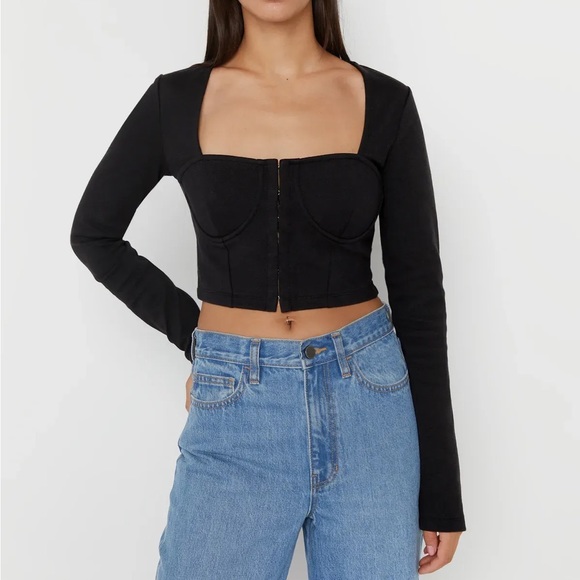 Oak and Fort LONG SLEEVE BUSTIER TOP - Picture 3 of 11